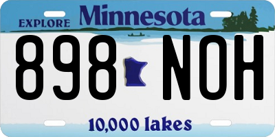 MN license plate 898NOH