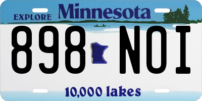 MN license plate 898NOI