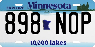 MN license plate 898NOP
