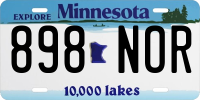 MN license plate 898NOR