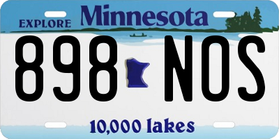 MN license plate 898NOS