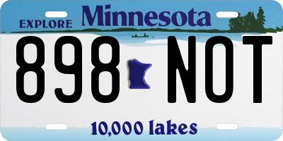 MN license plate 898NOT