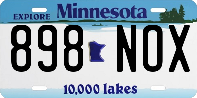 MN license plate 898NOX