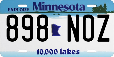 MN license plate 898NOZ