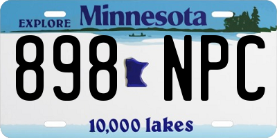 MN license plate 898NPC