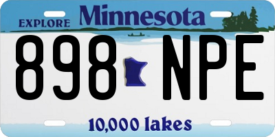 MN license plate 898NPE