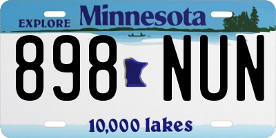 MN license plate 898NUN