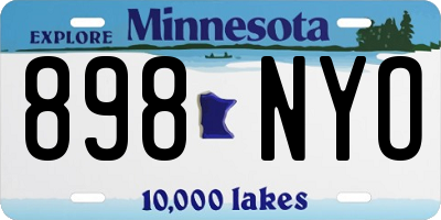 MN license plate 898NYO