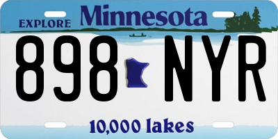 MN license plate 898NYR