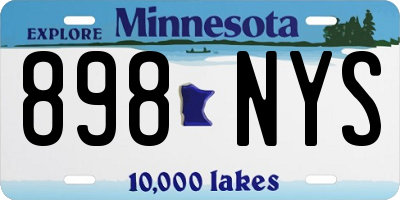 MN license plate 898NYS