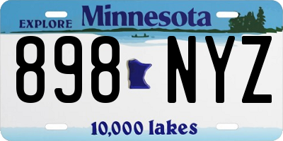 MN license plate 898NYZ