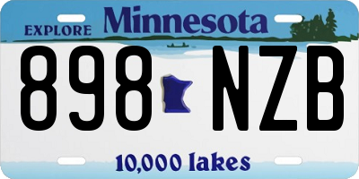 MN license plate 898NZB