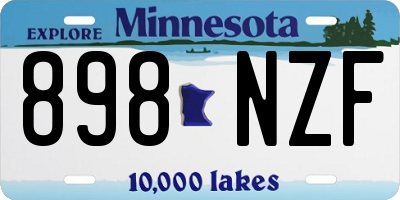 MN license plate 898NZF