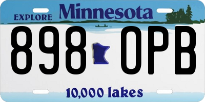 MN license plate 898OPB