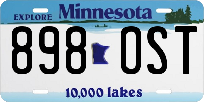 MN license plate 898OST