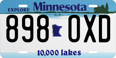 MN license plate 898OXD