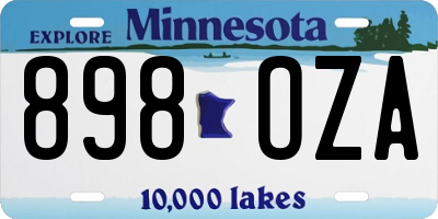 MN license plate 898OZA