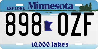 MN license plate 898OZF