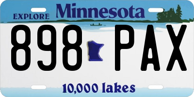 MN license plate 898PAX