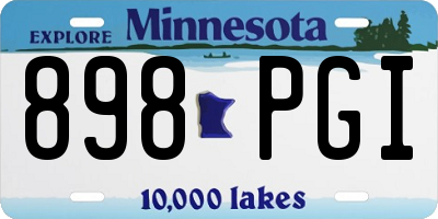 MN license plate 898PGI