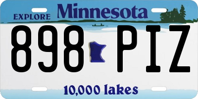 MN license plate 898PIZ