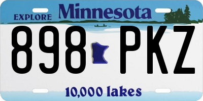 MN license plate 898PKZ