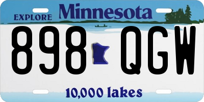 MN license plate 898QGW