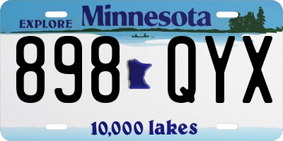 MN license plate 898QYX