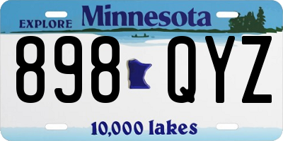 MN license plate 898QYZ