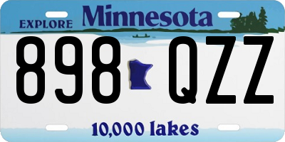 MN license plate 898QZZ