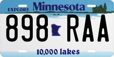 MN license plate 898RAA