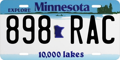 MN license plate 898RAC