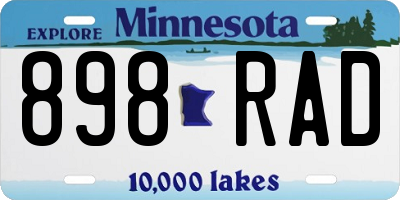 MN license plate 898RAD