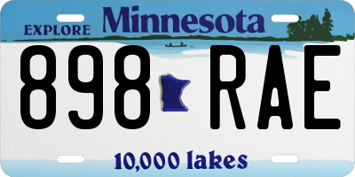 MN license plate 898RAE