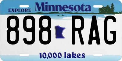 MN license plate 898RAG