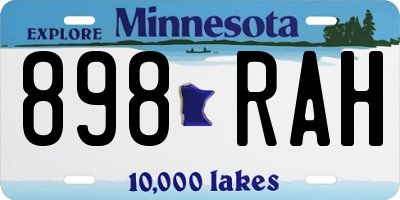 MN license plate 898RAH