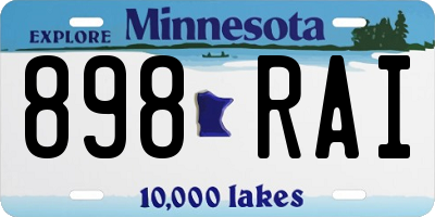 MN license plate 898RAI