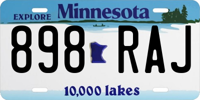 MN license plate 898RAJ