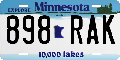 MN license plate 898RAK