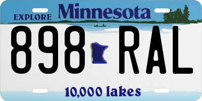 MN license plate 898RAL