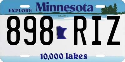 MN license plate 898RIZ