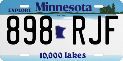 MN license plate 898RJF