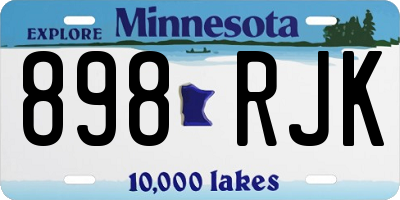 MN license plate 898RJK