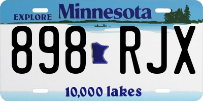 MN license plate 898RJX