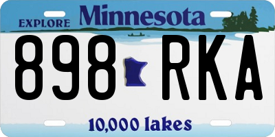 MN license plate 898RKA