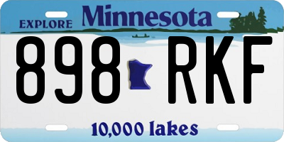 MN license plate 898RKF