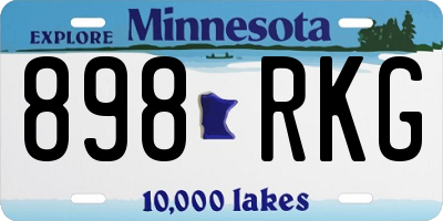 MN license plate 898RKG