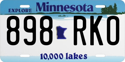 MN license plate 898RKO