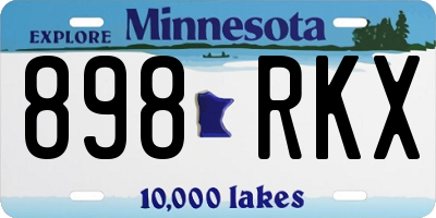 MN license plate 898RKX