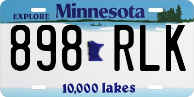 MN license plate 898RLK